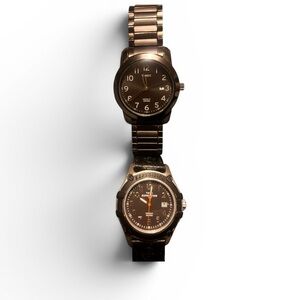 Timex Bundle- Leather Expedition Field Watch & Metal Stretch Band Dress Watch